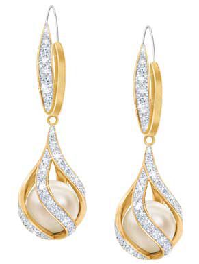Ich liebe Dich - Perlen Diamant Ohrringe