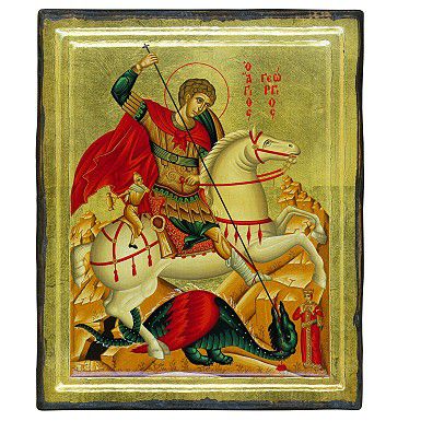 Ikone Heiliger Georg im Kampf gegen den Drachen