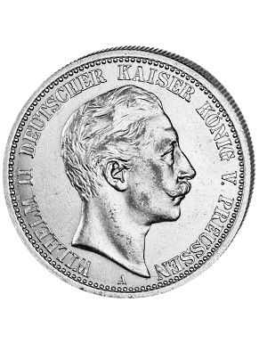Silbermünze 2 Reichsmark - Seltene Kaiserausgabe - Kaiser Wilhelm II. (1891-1912)