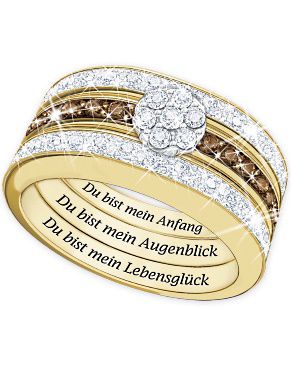 Ich werde Dich immer lieben Diamantring Trio   Ringgröße 18 1/2 (58)