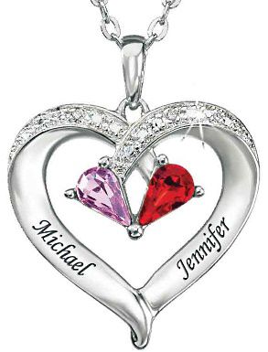 Forever Together Birthstone & Diamond Heart Pendant
