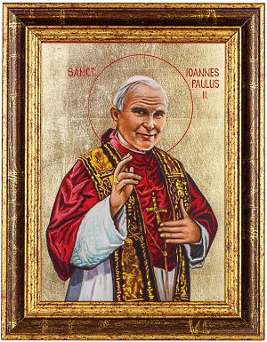 Kardonas Ikone Papst Johannes Paul II. 26x34 cm