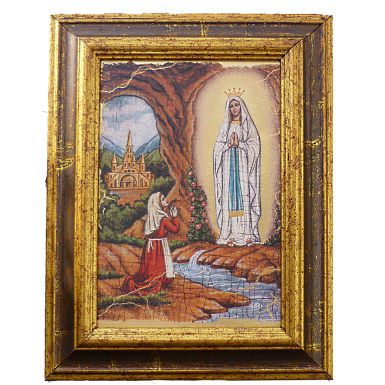 Ikone Madonna aus Lourdes 27x21 cm mit Holzrahmen