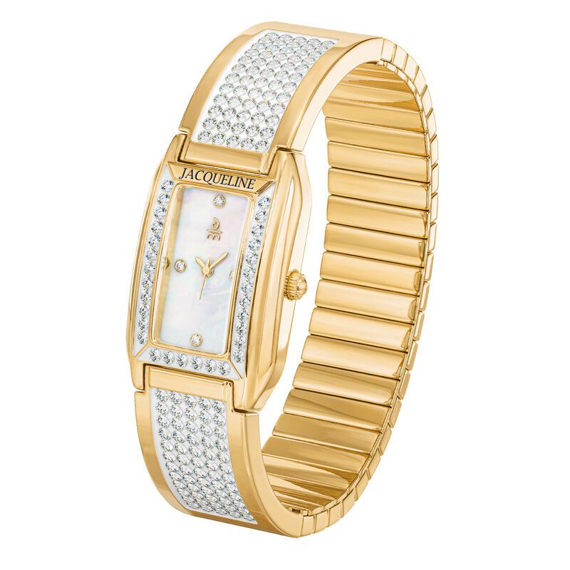 Weißes Feuer Personalisierte Kristall Damen Armbanduhr
