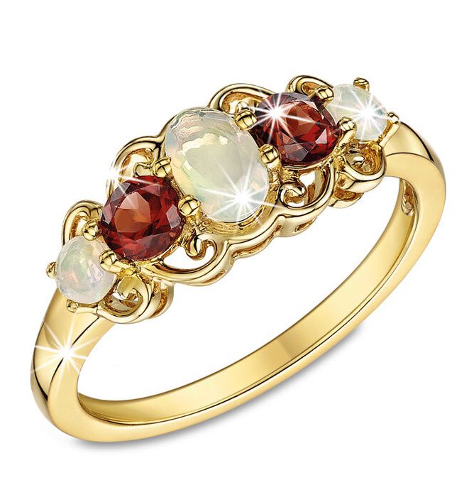 Harmonie Opal und Granat Ring 20225500