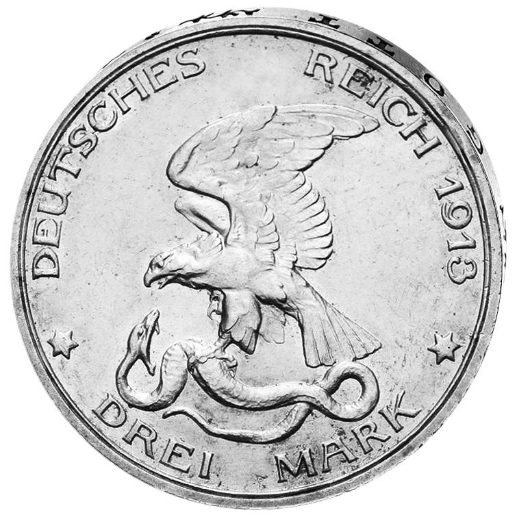 Silbermünze Preußen Silber 3 Reichsmark - Zur Jahrhundertfeier (1913)