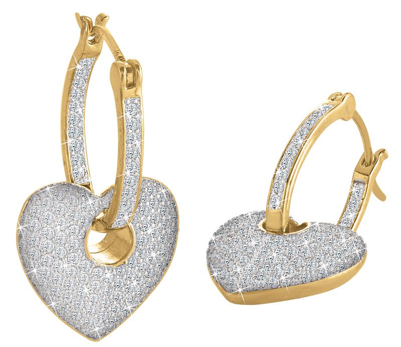 "Sparkling Hearts" Inside-Out Hoop Earrings